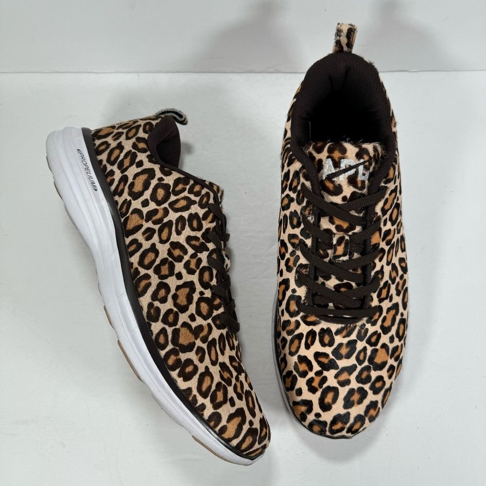 APL Iconic Pro Calf Hair Tan Brown Leopard Print Sneakers Women Size 10.5